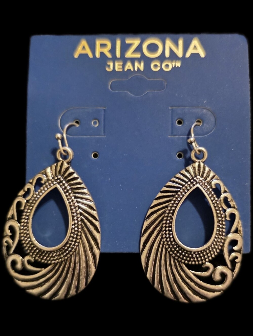 Teardrop Filigree Drop Earrings